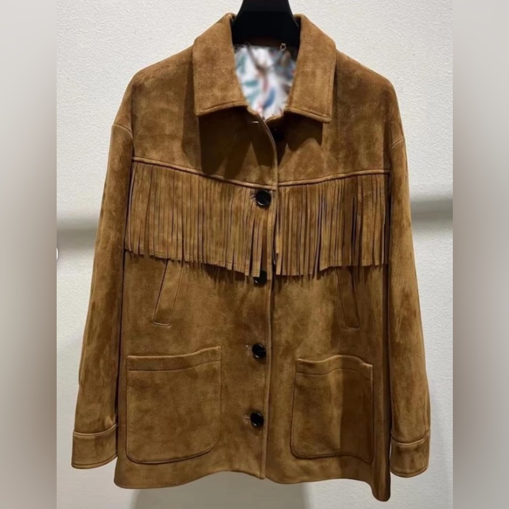 Suede fringe jacket